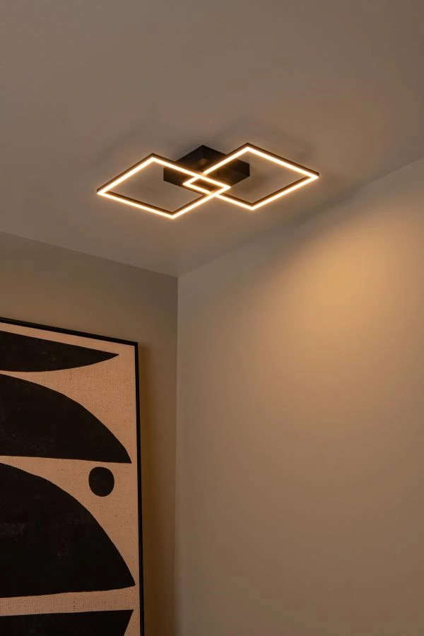 Lucide ARIANNE - Flush ceiling light - LED - CCT - 1x23W 2700K/4000K - Black - atmosphere 3